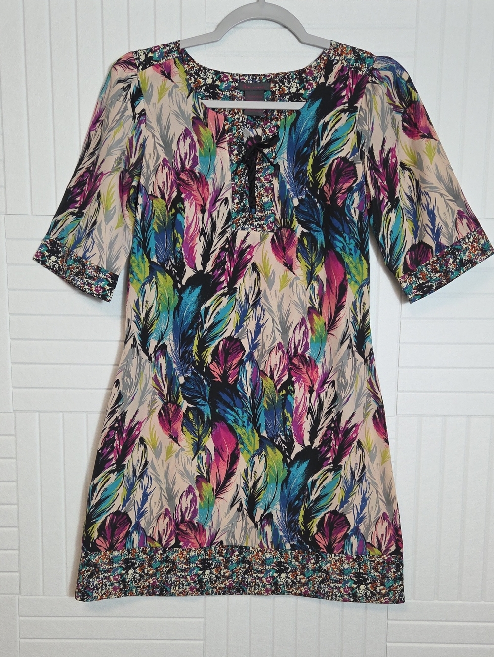 Fire Multicolor Watercolor Print Tie Front Dress Size 3